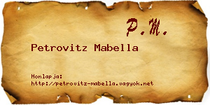 Petrovitz Mabella névjegykártya